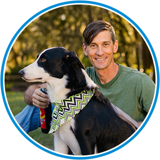 Satisfied customer with their pet